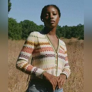 DÔEN Alba Fair Isle cashmere cardigan Sz. Large